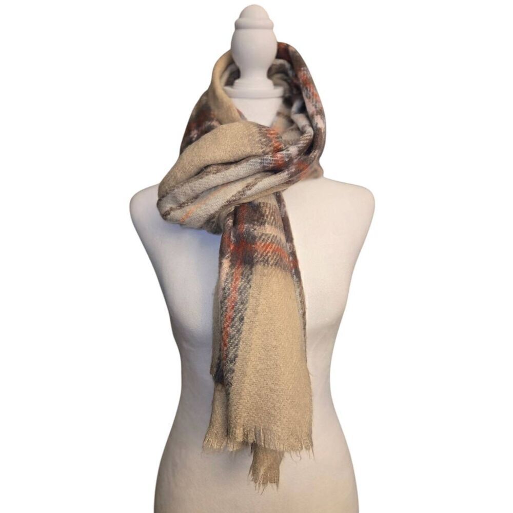 Lord & Taylor Women's One Size Tan Multicolored Rectangular Scarf